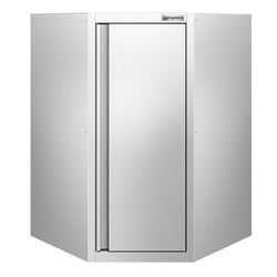 Narożna szafka wisząca ze stali nierdzewnej – 700 x 700 mm – z drzwiami skrzydłowymi – wysokość: 1000 mm