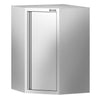 Narożna szafka wisząca ze stali nierdzewnej – 700 x 700 mm – z drzwiami skrzydłowymi – wysokość: 1000 mm