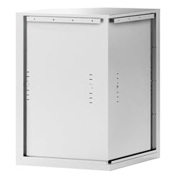 Narożna szafka wisząca ze stali nierdzewnej – 700 x 700 mm – z drzwiami skrzydłowymi – wysokość: 1000 mm