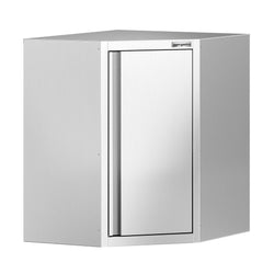 Narożna szafka ścienna ze stali nierdzewnej – 700 x 700 mm – z drzwiami skrzydłowymi – wysokość: 800 mm