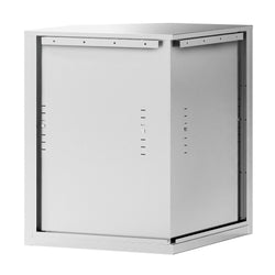 Narożna szafka ścienna ze stali nierdzewnej – 700 x 700 mm – z drzwiami skrzydłowymi – wysokość: 800 mm
