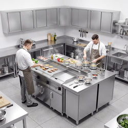 Narożna szafka wisząca ze stali nierdzewnej – 700 x 700 mm – z drzwiami skrzydłowymi – wysokość: 1000 mm