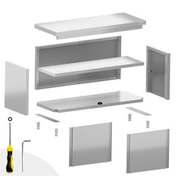 Stainless Steel Floor Cupboard ECO - 2000x600mm - with Sliding Doors