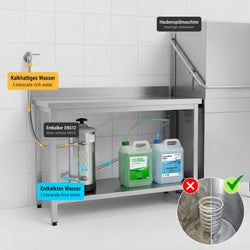 Zmywarka kapturowa - Elektroniczne - 8,7kW - z odzyskiem ciepła - ze stołem załadowczym z lewej - ze stołem wyładowczym z prawej - z dozownikami detergentu i nabłyszczacza, pompą wspomagającą płukanie i pompą spustową/odpływową