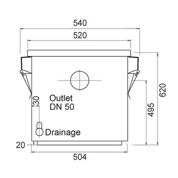 Separator tłuszczu – 132 litry – wraz z osadnikiem szlamu 52 litry – do 200 porcji dziennie - Prime Gastro