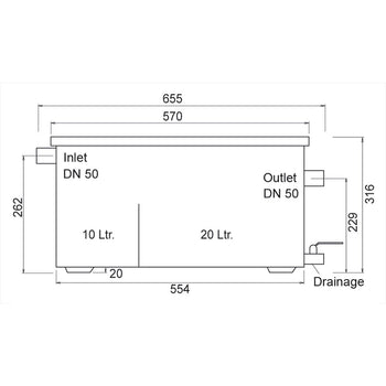 Separator tłuszczu – 20 litrów – wraz z osadnikiem szlamu 10 litrów – do 50 porcji dziennie - Prime Gastro