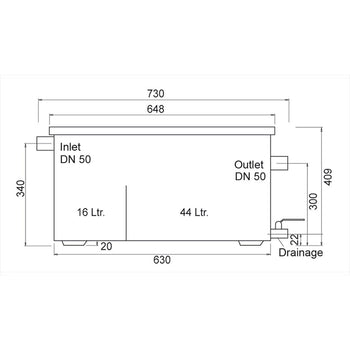 Separator tłuszczu – 44 litry – wraz z osadnikiem szlamu 16 litrów – do 100 porcji dziennie - Prime Gastro