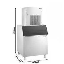 Modułowa maszyna do lodu płatkowego Premium Plus – 155 kg/24, wraz z zbiornikiem na lód o pojemności 200 kg