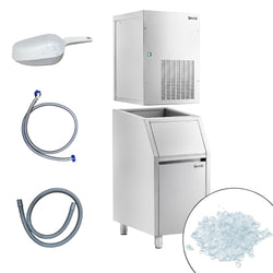 Modułowa maszyna do produkcji lodu płatkowego Premium Plus – 270 kg/24, wraz ze zbiornikiem na lód o pojemności 100 kg