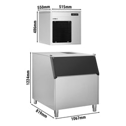 Wytwornica lodu płatkowego - 220 kg / 24 godz. - włącznie z pojemnikiem do przechowywania lodu