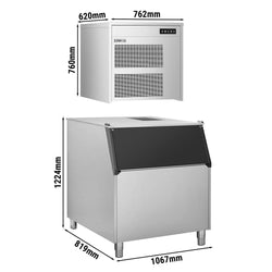 Wytwornica lodu płatkowego – 390 kg/24 h – z zasobnikiem