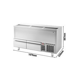 Zamrażarka skrzyniowa do butelek - stal nierdzewna - 445 litrów - z 2 szufladami