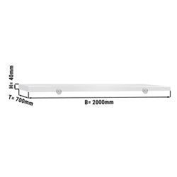 Deska do krojenia antypoślizgowa PREMIUM - 2000x700mm - Grubość: 40mm - zgodna z HACCP - Biały