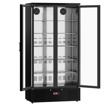 Chłodziarka do napojów - 500 litrów - wnętrze ze stali nierdzewnej - z 2 szklanymi drzwiami - Prime Gastro
