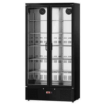 Chłodziarka do napojów - 500 litrów - wnętrze ze stali nierdzewnej - z 2 szklanymi drzwiami - Prime Gastro