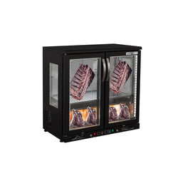 Szafa do sezonowania mięsa - 920x550mm - 270L - z 2 drzwiami przeszklonymi - Czarny
