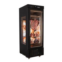 Szafa do dojrzewania mięsa na sucho - 700 mm - z 1 szklanymi drzwiami - czarna