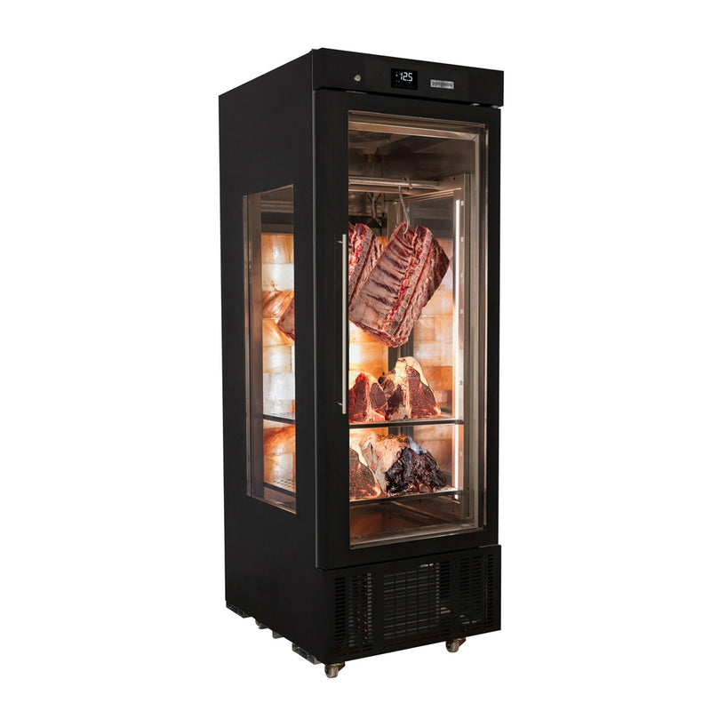 Szafa do dojrzewania mięsa na sucho - 700 mm - z 1 szklanymi drzwiami - czarna