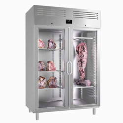 Szafa do dojrzewania mięsa metodą dry aging – 1300 mm – 2 szklane drzwi – stal nierdzewna