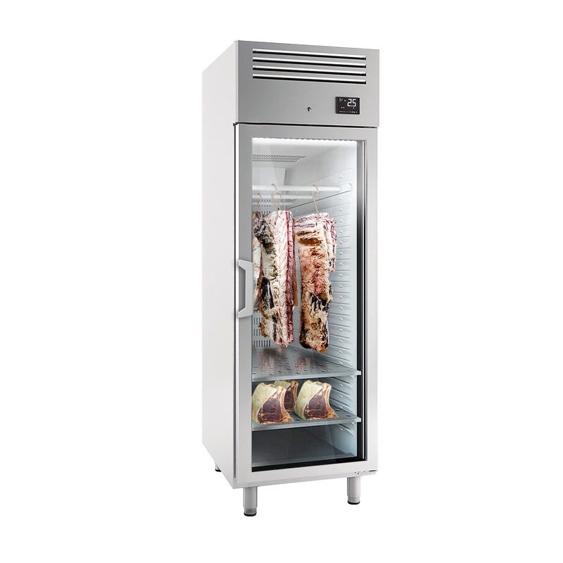 Szafa do dojrzewania mięsa metodą dry aging – 680 mm – 1 szklane drzwiczki – stal nierdzewna