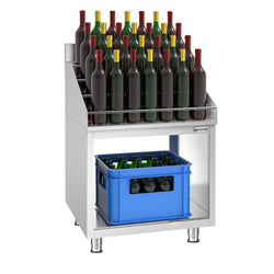 Stojak na butelki koktajlowe - stal nierdzewna - 600 x 600 mm