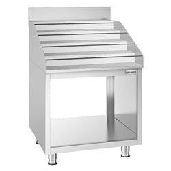 Stojak na butelki koktajlowe - stal nierdzewna - 600 x 600 mm