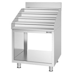 Stojak na butelki koktajlowe - stal nierdzewna - 600 x 600 mm