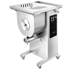 Elektryczna maszynka do mielenia mięsa 2 w 1 model 32 z mieszalnikiem – wydajność: 800–1000 kg/h – pojemność: 42 litry/30 kg – moc: 3 kW