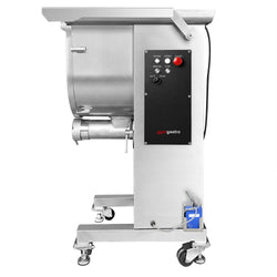 Elektryczna maszynka do mielenia mięsa 2 w 1 model 32 z mieszalnikiem – wydajność: 800–1000 kg/h – pojemność: 42 litry/30 kg – moc: 3 kW