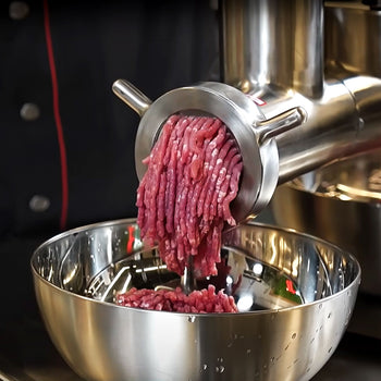 Elektryczny mikser do mięsa 22-28 litrów - 25 kg - 1,2 kW - włącznie z maszynką do mielenia mięsa - 450-480 kg/godz. - Prime Gastro