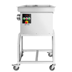 Elektrischer Fleischwolf 32 - 600kg/h - 3 kW - mit Kühlung - inkl. fahrbarem Untergestell