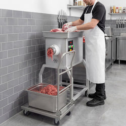Elektrischer Fleischwolf 32 - 600kg/h - 3 kW - mit Kühlung - inkl. fahrbarem Untergestell