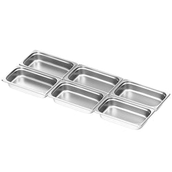 (6 szt.) Pojemnik GN ze stali nierdzewnej - GN 1/1 - 100mm
