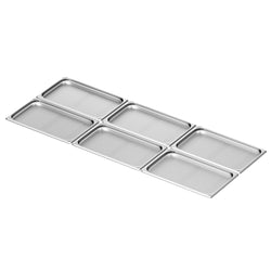 (6 sztuk) Pojemniki ze stali nierdzewnej GN 1/1 – z otworami – wysokość: 20 mm