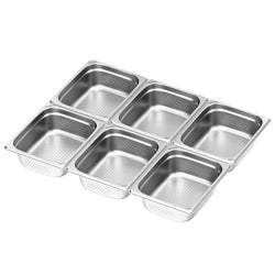 (6 szt.) Pojemnik GN ze stali nierdzewnej - GN 1/2 - 100mm - perforowany