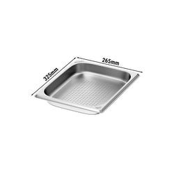 (6 sztuk) Pojemniki ze stali nierdzewnej GN 1/2 – z otworami – wysokość: 40 mm