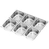 (6 sztuk) Pojemniki ze stali nierdzewnej GN 1/2 – wysokość: 65 mm
