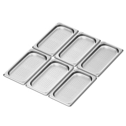 (6 szt.) Pojemnik GN ze stali nierdzewnej - GN 1/3 - 20mm - perforowany