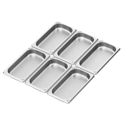 (6 szt.) Pojemnik GN ze stali nierdzewnej - GN 1/3 - 40mm - perforowany