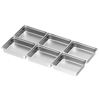 (6 szt.) Pojemnik GN ze stali nierdzewnej - GN 2/1 - 150mm