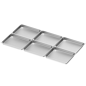 (6 szt.) Pojemnik GN ze stali nierdzewnej - GN 2/1 - 65mm - perforowany