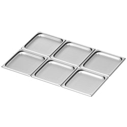 (6 szt.) Pojemnik GN ze stali nierdzewnej - GN 2/3 - 20mm - perforowany