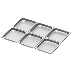 (6 szt.) Pojemnik GN ze stali nierdzewnej - GN 2/3 - 40mm - perforowany