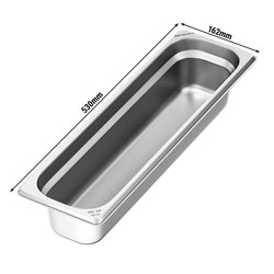 (6 Stück) Edelstahl GN - Behälter 2/4 - Höhe 100mm