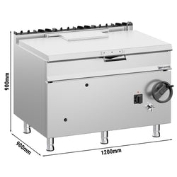 Gas Kippbratpfanne - 120 Liter - 30 kW - mit Handrad und Wasseranschluss