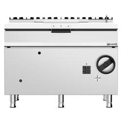 Patelnia gazowa uchylna - 120L - 30kW - przechył ręczny (koło) - z dopustem wody