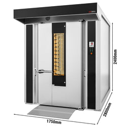 Piec piekarniczy gazowy - obrotowy - z ekranem dotykowym - bez wózka