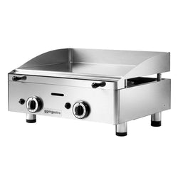 Płyta grillowa gazowa – z powłoką z twardego chromu - 6,2 kW – gładka – powierzchnia smażenia: 555 x 400 mm