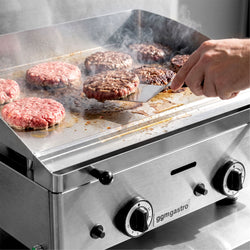 Płyta grillowa gazowa – z powłoką z twardego chromu - 6,2 kW – gładka – powierzchnia smażenia: 555 x 400 mm