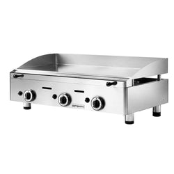 Płyta grillowa gazowa - z powłoką z twardego chromu - 9,3 kW – gładka – powierzchnia grzewcza: 755x400mm